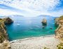 Cala Junco - small bay of Panarea - one of Aeolian Islands near Sicily (Italy). Lipari and Salina islands visible on the horizon.