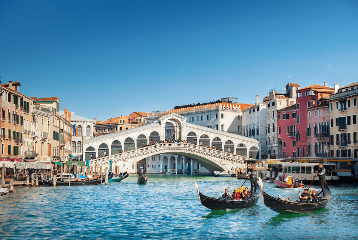 view of rialto bridge in venice