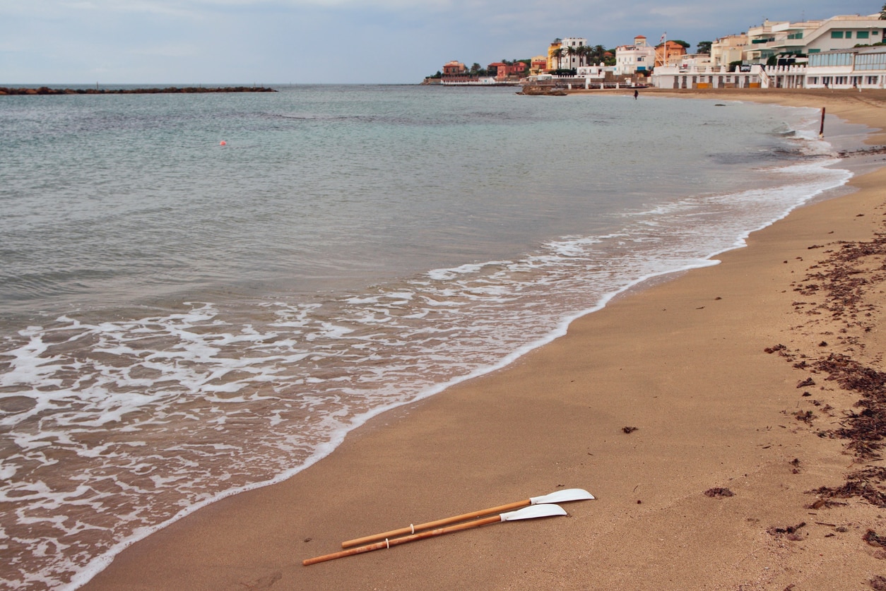 Italy, Civitavecchia, Santa Marinella, autumn beach.