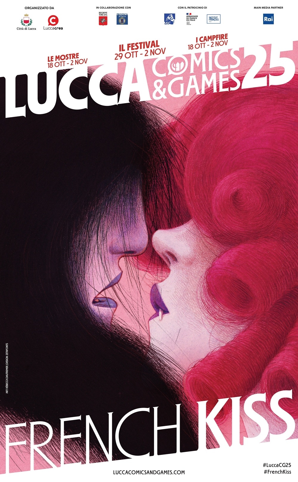 Poster edizione 2025 del Lucca Comics - French Kiss