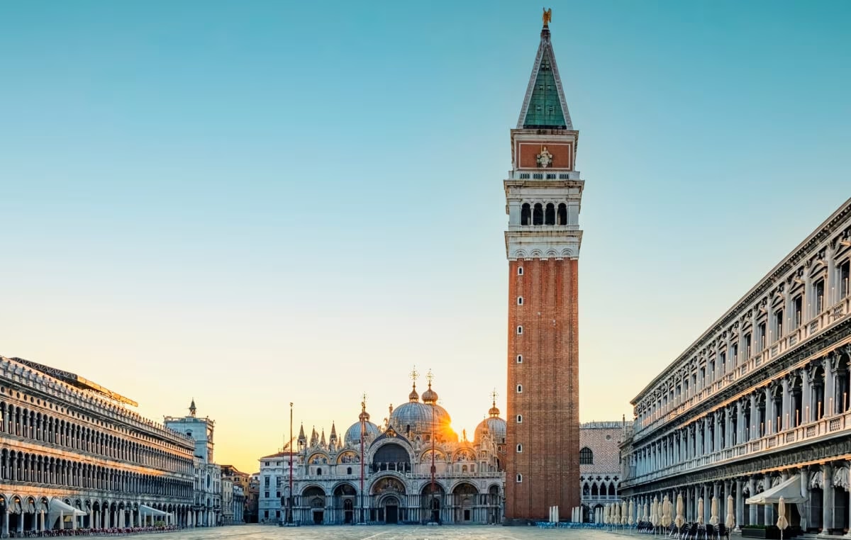 Venice in 1 day: Sunset from the Accademia Bridge or St. Mark’s Campanile